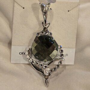 Silver tone slide with Swarovski crystals